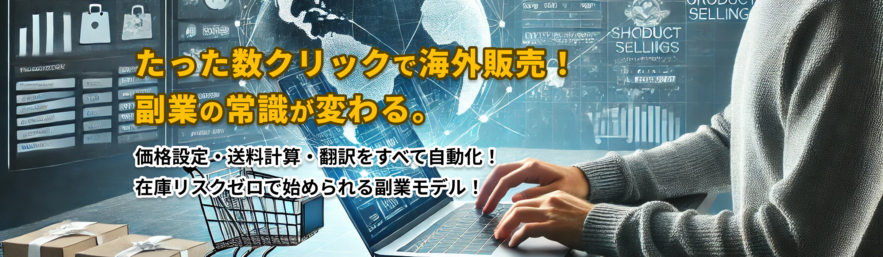 たった数クリックで海外販売！出品・価格設定・送料計算・翻訳をすべて自動化！